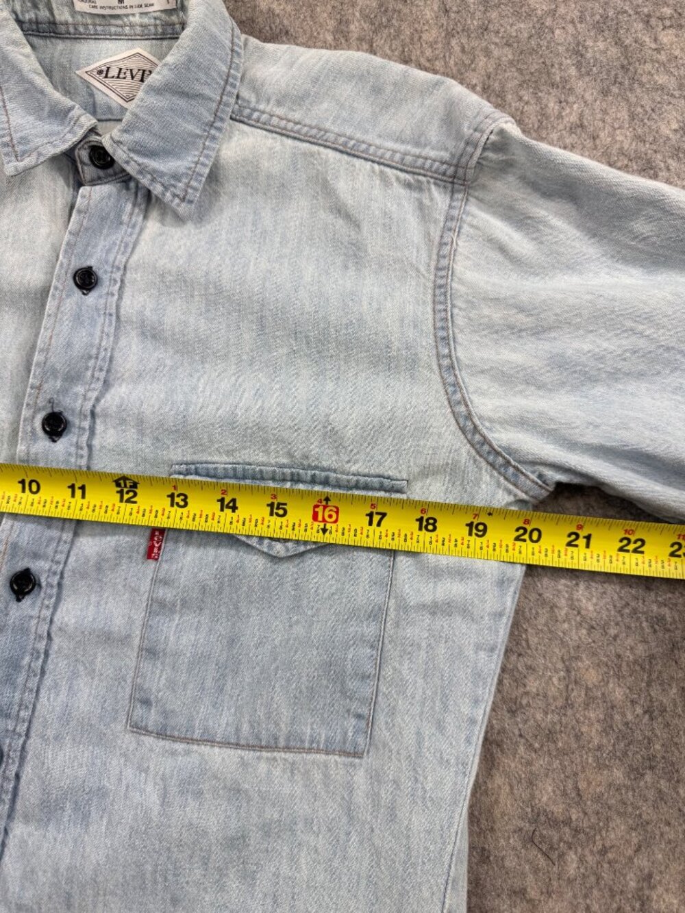 Vintage Levi’s Mens Denim Shirt Sz M Button Up Long Sleeve - Picture 6 of 10